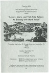 Lovers, Liars, and Tall-Tale Tellers:  An Evening wth Mark Twain, program