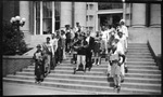 M Club Standing in "M" Formation on Steps of Lee Hall by Fred A. Blocker