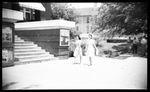 Students Walking by YMCA Building by Fred A. Blocker