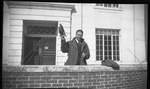 Fred A. Blocker in front of Magruder Hall by Fred A. Blocker