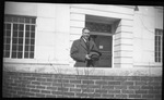 Fred A. Blocker in front of Magruder Hall by Fred A. Blocker