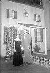 Student Couple in front of ΧΩ House Backdrop by Fred A. Blocker