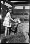 Girl with Sheep by Fred A. Blocker