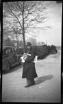 Man with Newspaper in Front of Car and Tree by Fred A. Blocker