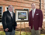 Vance Watson; Mark Keenum, with photograph of building