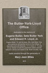 Butler-York-Lloyd Office dedication sign