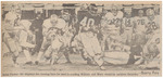 Newspaper Photograph, Walter Packer Evading Tacklers at Football Game, September 10, 1974