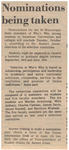 Newspaper Article, Nominations Being Taken, September 27, 1974