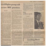 Newspaper Article, Civil Rights Group Will Review MSU Practices, October 25, 1974