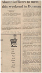 Newspaper Article, Alumni Officers to Meet This Weekend in Dorman, January 24, 1975