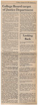Newspaper Article, College Board Target of Justice Department, January 24, 1975
