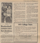 Newspaper Article, Basketball Comes Easy for Jenkins, January 24, 1975 by Barry Fox