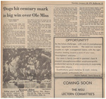 Newspaper Article, 'Dogs Hit Century Mark in Big Win Over Ole Miss, January 28, 1975 by Kyle Steward