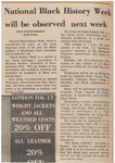 Newspaper Article, National Black History Week Will Be Observed Next Week, January 28, 1975