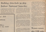 Newspaper Article, Bulldog Thinclads to Skip Indoor National Saturday, February 14, 1975