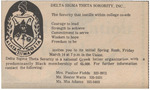 Newspaper Advertisement, Delta Sigma Theta Sorority, Inc. Rush Invitation