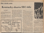 Newspaper Article, 118-80 Verdict: Kentucky Shares SEC Title, March 11, 1975 by Kyle Steward