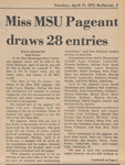 Newspaper Article, Miss MSU Pageant Draws 28 Entries, April 15, 1975