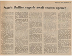 Newspaper Article, State's Bullies Eagerly Await Season Opener, August 31, 1973
