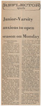 Newspaper Article, Junior-Varsity Anxious to Open Season on Monday, September 28, 1973
