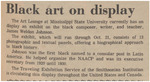 Newspaper Article, Black Art on Display, October 5, 1973 by The Reflector