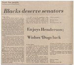 Newspaper Editorial, From the People: Blacks Deserve Senators