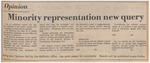 Newspaper Editorial, Opinion: Minority Representation New Query, October 19, 1973