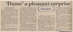 Newspaper Article, 'Dame a Pleasant Surprise, October 23, 1973