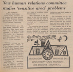 Newspaper Article, New Human Relations Committee Studies 'Sensitive Area