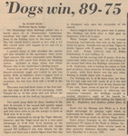 Newspaper Article, 'Dawgs Win, 89-75