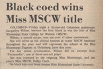 Newspaper Article, Black Coed Wins Miss MSCU Title, January 29, 1974