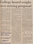 Newspaper Article, College Board Weighs New Mixing Proposal, February 1, 1974