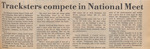 Newspaper Article, Tracksters Compete in National Meet, February 1, 1974