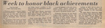 Newspaper Article, Week to Honor Black Achievements, February 1, 1974