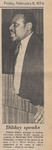 Newspaper Photograph, Dilday Speaks, February 8, 1974