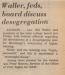 Newspaper Article, Waller, Feds, Board Discuss Desegregation, February 12, 1974