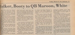 Newspaper Article, Felker, Booty to QB Maroon, White, March 29, 1974