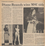 Newspaper Article and Photographs, Diane Bounds Wins MSU Title, April 19, 1974