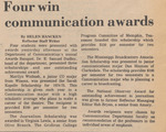 Newspaper Article, Four Win Communication Awards, April 26, 1974