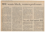 Newspaper Article, MSU Wants Black, Women Professors, January 26, 1973