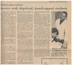 Newspaper Article, Service Aids Deprived, Handicapped Students, February 2, 1973