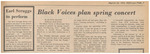 Newspaper Article, Black Voices Plan Spring Concert, March 23, 1973