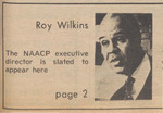 Newspaper Photograph, Roy Wilkins, April 10, 1973