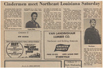 Newspaper Article, Cinderman Meet Northeast Louisiana Saturday, May 2, 1972