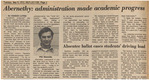 Newspaper Article, Aberneith: Administration Made Academic Progress, May 9, 1972