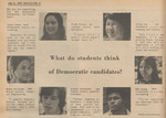 Newspaper Survey, What Do Students Think of Democratic Candidates?, July 11, 1972