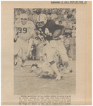 Newspaper Photograph, Bulldog Quarterback, Melvin Barkum, Being Tackled at a Game, September 12, 1972