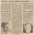Newspaper Article, Senate Rejects Black Beauties, September 22, 1972