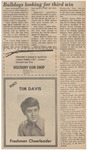 Newspaper Article, Bulldogs Looking for Third Win, September 29, 1972
