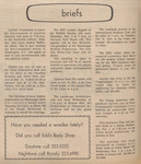 Newspaper Announcements, Briefs, October 31, 1972